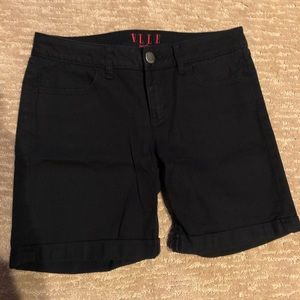Elle Black Denim Cuffed Shorts
